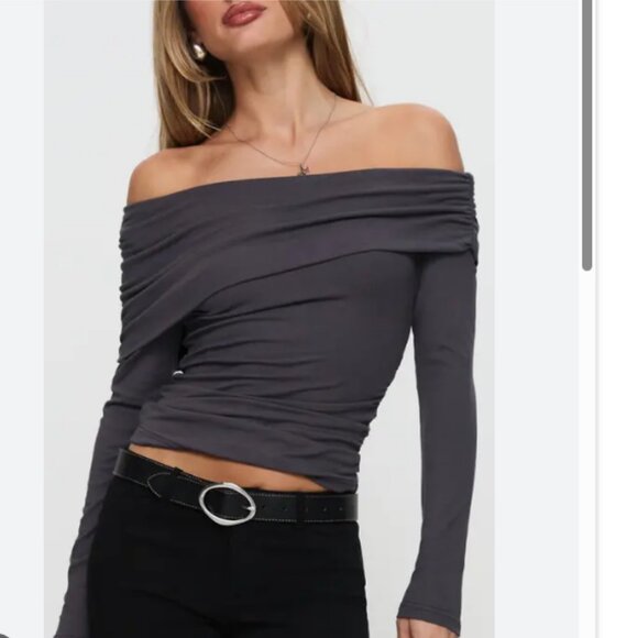 JOEFFER CAOC Purple Cowl Neck Off The Shoulder Top - Size Small - Picture 1 of 4